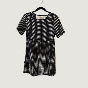 Ace & Jig Polka Dot Mini Dress Black White Linen & Cotton Textile Artsy Sz Small